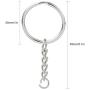 Jmkcoz 100pcs 1''/25mm Metal Split Key Ring with Chain Silver Key Ring Keychain Ring Parts Open Jump Ring and Connector Accessories for DIY