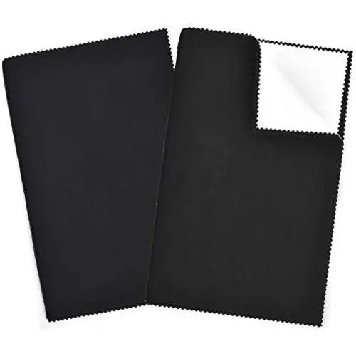 SEVENWELL 2pcs Jewelry Polishing Cleaning Cloth Large 10 x 12 for Sterling Silver Jewelry Gold, Diamond, Platinum, Precious Stones, Coins (Black)
