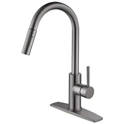 Black Stainless Faucet with Pull Down Sprayer, Kitchen Faucet Sink Faucet with Pull Out Sprayer, Single Hole and 3 Hole Deck Mount, Single Handle Copper Kitchen Faucets, Matte Gun Black, FORIOUS Black Stainless Faucet with Pull Down Sprayer, Kitchen Faucet Sink Faucet with Pull Out Sprayer, Single Hole and 3 Hole Deck Mount, Single Handle Copper Kitchen Faucets, Matte Gun Black, FORIOUS