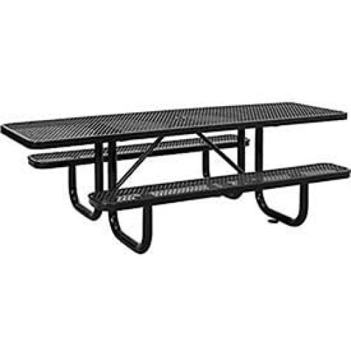 8 ADA Rectangular Picnic Table, Expanded Metal, Black (96'' Long)