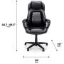 OFM ESS Collection Racing Style SofThread Leather High Back Office Chair, in Black (ESS-6060) OFM ESS Collection Racing Style SofThread Leather High Back Office Chair, in Black (ESS-6060)