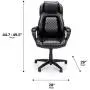 OFM ESS Collection Racing Style SofThread Leather High Back Office Chair, in Black (ESS-6060)