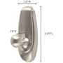 Command Timeless Hook, Small, Brushed Nickel, 1-Hook (17062BN-ES), Decorate Damage-Free