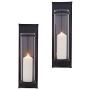 Danya B Metal Pillar Candle Sconces with Glass Inserts - A Wrought Iron Rectangle Wall Accent (Set of 2), Black Danya B Metal Pillar Candle Sconces with Glass Inserts - A Wrought Iron Rectangle Wall Accent (Set of 2), Black