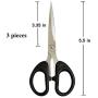 6 inch Scissors Comfort-Grip Handles Small Sewing Scissor,Sharp Office Pointed Scissors 6-pack 5'' Black Perfect for Cutting Paper