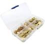 Zipper Repair Kit Solution Metal YKK Assorted Brass Sliders ~Easy Container Storage Sets of #4.5, 5, and #10 Include #4.5, 5 and #10 Top & Bottom Stops Both (Made in USA) 23 Sets