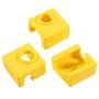 3D Printer Heater Block Silicone Cover, Aokin MK7 MK8 MK9 Silicone Sock for MK7/8/9 3D Printer Hotend Extruder, Creality CR-10, S4, S5, Ender 3, Anet A8, Yellow, 3 Pcs