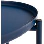 HollyHOME Tray Metal End Table, Sofa Table Small Round Side Tables, Anti-Rust and Waterproof Outdoor & Indoor Snack Table, Accent Coffee Table,（H） 20.28'' x（D） 16.38'', Navy Blue
