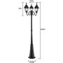 Bomcosy Outdoor Lamp Post Light, Waterproof Outdoor Post Light,Triple-Head Classic Design Black Die-Cast Aluminum Pole Street Light for Garden, Walkway, Backyard, Christmas Decoration Post Lamp