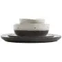 Gibson Elite Rhinebeck Round Reactive Glaze Double Bowl Stoneware Dinnerware Set, Service for Four (16pcs), White and Black Gibson Elite Rhinebeck Round Reactive Glaze Double Bowl Stoneware Dinnerware Set, Service for Four (16pcs), White and Black