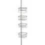 mDesign Metal Bathroom Shower Storage Constant Tension Pole Caddy - Adjustable Height - 4 Positionable Baskets - for Organizing and Containing Hand Soap, Body Wash, Wash Cloths, Razors - Satin mDesign Metal Bathroom Shower Storage Constant Tension Pole Caddy - Adjustable Height - 4 Positionable Baskets - for Organizing and Containing Hand Soap, Body Wash, Wash Cloths, Razors - Satin