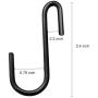 30 Pack Esfun Heavy Duty S Hooks Black S Shaped Hooks Hanging Hangers Pan Pot Holder Rack Hooks for Kitchenware Spoons Pans Pots Utensils Clothes Bags Towels Plants …