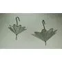 Galvanized Metal Umbrella Hanging Planter Flower Holders 2 Piece Set Galvanized Metal Umbrella Hanging Planter Flower Holders 2 Piece Set
