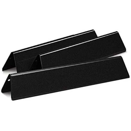 Hongso 7635 15.3 Inches Porcelain Steel Flavorizer Bars Replacement for Weber Spirit 200 Series, Spirit E/S 200 & 210 Gas Grills (with Front-Mounted Control Panels) Heat Plates Shield Tent Set of 3
