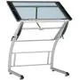 SD STUDIO DESIGNS Triflex Drawing Table, Sit to Stand Up Adjustable Office Home Computer Desk, 35.25'' W X 23.5'' D, Silver/Blue Glass SD STUDIO DESIGNS Triflex Drawing Table, Sit to Stand Up Adjustable Office Home Computer Desk, 35.25'' W X 23.5'' D, Silver/Blue Glass