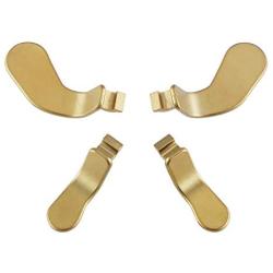 eXtremeRate 4 pcs Metal Gold Stainless Steel Paddles, Replacement Parts Video Games Accessories Kits Interchangeable Hair Trigger Locks for Xbox One Elite Controller Seies 2