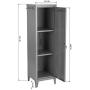 FurnitureR 54.1'' High Standing Metal Locker Storage Cabinet 3-in-1 Shelves Removable with Keys Lockable
