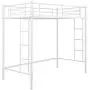 Twin Loft Bed Frame with 2 Ladders, High Metal Loft Bed for Kids, 220 lbs Weight Limits, Twin Size, White Twin Loft Bed Frame with 2 Ladders, High Metal Loft Bed for Kids, 220 lbs Weight Limits, Twin Size, White