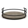 Stratton Home Décor Stratton Home Decor Metal and Wood Tray, 12.00'' W X 12.00'' D X 3.25'' H, Black