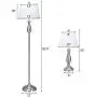 Tangkula 3 Pack Lamp Set, Vintage Style Metal Base Floor Lamp and Table Lamps Set for Home Living Room Bedroom, UL Certificate, 3-Piece Lamp Set, Nickel Finish (Nickel)