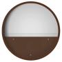 SHES HOME Morden Round Indoor Wall Succulent Hanging Planter, Metal Decorative Freestanding Mount Holder with Glass (Dark-Brown)