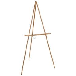 U.S. Art Supply 64'' High Torrey Wooden A-Frame Tripod Studio Artist Floor Easel - Adjustable Tray Height, Holds 40'' Canvas - Wood Display Holder Stand for Paintings, Drawings, Framed Photos, Signs