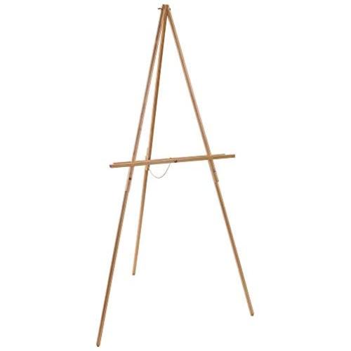 U.S. Art Supply 64'' High Torrey Wooden A-Frame Tripod Studio Artist Floor Easel - Adjustable Tray Height, Holds 40'' Canvas - Wood Display Holder Stand for Paintings, Drawings, Framed Photos, Signs