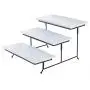Gibson Elite Gracious Dining Dinnerware, 3-Tier Rectangle Plate Set with Metal Stand, White