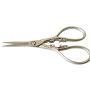 Vintage European Style Scissors Silver Auspicious Clouds Pattern Scissors Shears for Embroidery Sharp Small Craft DIY Cutting Supplies, 4.3 inch