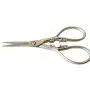 Vintage European Style Scissors Silver Auspicious Clouds Pattern Scissors Shears for Embroidery Sharp Small Craft DIY Cutting Supplies, 4.3 inch