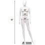 Giantex 5.8 FT Female Mannequin Adjustable Detachable Manikin with Metal Stand Plastic Full Body, White