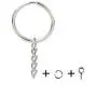 KINGFOREST 100PCS Split Key Ring with Chain 1 inch and Jump Rings with Screw Eye Pins,Split Key Ring with Chain Silver Color Metal Split Key Chain Ring Parts with Open Jump Ring and Connector.