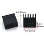 Antrader 20mm x 20mm x 10mm Aluminum Heatsink Radiator Heat Sink Black Pack of 12