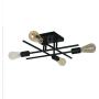 Unitary Brand Vintage Black Metal Line Art Design Kitchen Semi Flush Mount Ceiling Light with 4 E26 Bulb Sockets 240W Painted Finish