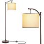 Addlon Floor Lamp for Living Room with Lamp Shade and 9W LED Bulb Modern Standing Lamp Floor Lamps for Bedrooms, Brown