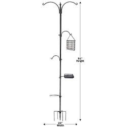 yosager 91'' x 23'' Premium Bird Feeding Station Kit, Bird Feeder Pole Wild Bird Feeder Hanging Kit with Metal Suet Feeder Bird Bath for Bird Watching Birdfeeder Planter Hanger