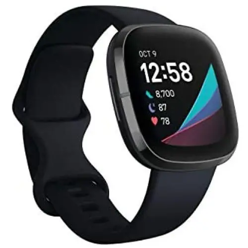 Fitbit Sense Advanced Smartwatch with Tools for Heart Health, Stress Management & Skin Temperature Trends, Carbon/Graphite, One Size (S & L Bands Included)