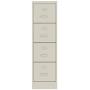 Scranton and Co 22'' Deep 4 Drawer Letter File Cabinet in Putty, Fully Assembled