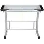 SD STUDIO DESIGNS Triflex Drawing Table, Sit to Stand Up Adjustable Office Home Computer Desk, 35.25'' W X 23.5'' D, Silver/Blue Glass SD STUDIO DESIGNS Triflex Drawing Table, Sit to Stand Up Adjustable Office Home Computer Desk, 35.25'' W X 23.5'' D, Silver/Blue Glass