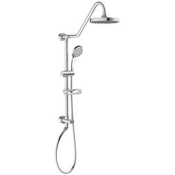 PULSE ShowerSpas 1011-CH-1.8GPM Kauai III Shower System, with 8'' Rain Showerhead, 5-Function Hand Shower, Adjustable Slide Bar and Soap Dish, Polished Chrome, 1.8 GPM