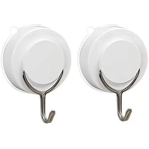 Suction Cup Hooks, VISV 2 Packs Removable Waterproof Heavy Duty Vacuum Suction Cup with Metal Hooks Locking Window Glass Kitchen Bathroom Shower Wall Hooks for Towel Loofah Key Utensils - White Suction Cup Hooks, VISV 2 Packs Removable Waterproof Heavy Duty Vacuum Suction Cup with Metal Hooks Locking Window Glass Kitchen Bathroom Shower Wall Hooks for Towel Loofah Key Utensils - White