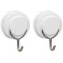 Suction Cup Hooks, VISV 2 Packs Removable Waterproof Heavy Duty Vacuum Suction Cup with Metal Hooks Locking Window Glass Kitchen Bathroom Shower Wall Hooks for Towel Loofah Key Utensils - White