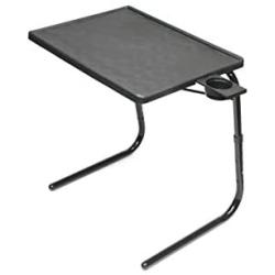 Table Mate II Folding TV Tray Table and Cup Holder with 6 Height and 3 Angle Adjustments the Original TV Tray (Black)