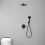 SHAMANDA Shower System, Shower Faucets Sets Complete with High Pressure 10'' Rain Shower Head and 5-Setting Handheld Shower Head(Round-In Valve and Trim Included) Wall Mounted, Matte Black, L02-7 SHAMANDA Shower System, Shower Faucets Sets Complete with High Pressure 10'' Rain Shower Head and 5-Setting Handheld Shower Head(Round-In Valve and Trim Included) Wall Mounted, Matte Black, L02-7