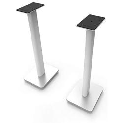 Kanto SP26PLW 26& Speaker Floor Stands | Designed for Medium to Large Bookshelf Speakers | Heavy Steel & Foam Padding | 30° Rotating Top Plate | Hidden Cable Design | White | Pair