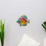 Liffy Metal Fish Wall Decor Bathroom Glass Art Orange Hanging Garden Decorations for Patio, Pool or Porch