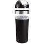Umbra Venti 16.5-Gallon Swing Top Kitchen Trash Can – Large, 35-inch Tall Garbage Can for Indoor, Outdoor or Commercial Use, Black/Nickel