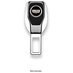 Seat Belt Extender, Metal Eat Belt Extender Suitable for Most Models, with Car Logo Plating Mirror Seat Belt Buckle (Cadillac)