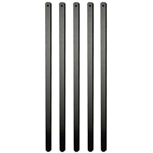 29.5 Inch x 1 Inch Black Aluminum Flat Balusters (75 Pack), Wood and Composite Deck Railing Compatible, Semigloss Finish