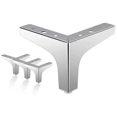 Zorfeter 4 Inch Furniture Legs, Set of 4 Modern Metal Triangle Furniture Sofa Feet DIY Replacement Parts for Table Cabinet Cupboard Sofa, Polished Chrome Zorfeter 4 Inch Furniture Legs, Set of 4 Modern Metal Triangle Furniture Sofa Feet DIY Replacement Parts for Table Cabinet Cupboard Sofa, Polished Chrome